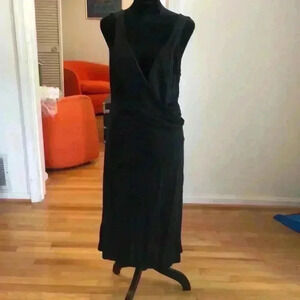 Black cross wrap dress, 14